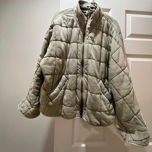Free People Dolman Quilted Jacket in green